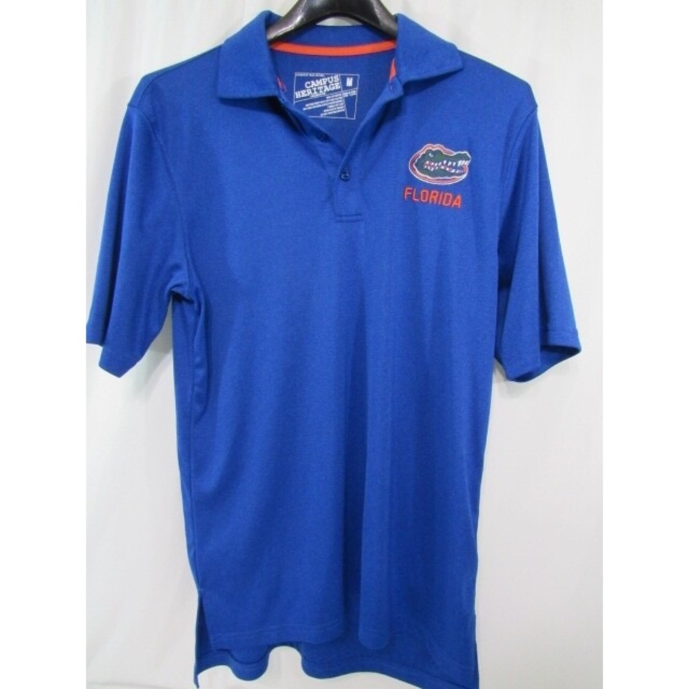 Florida Gators Campus Heritage Golf Blue Polyester Polo Shirt M